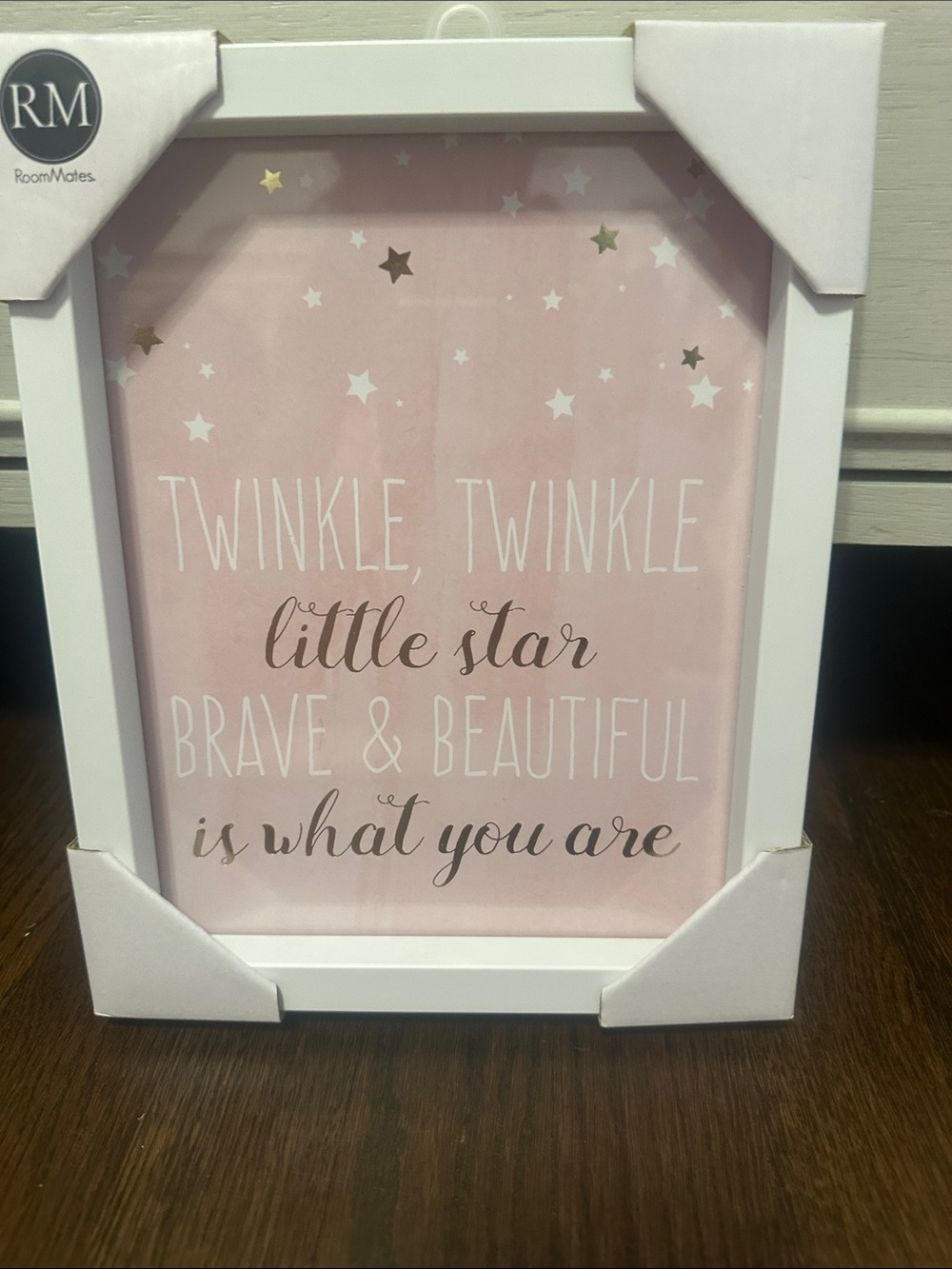 Roommates Pink & Gold Twinkle Star Nursery Wall Art